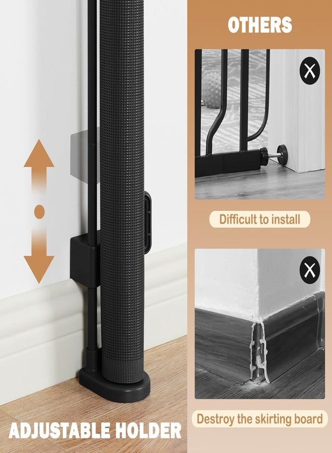 SMONTER Extra Wide Retractable Dog Gates, Mesh Baby Gate with Support Rods Extend to 118" Wide 33" Tall, Portable Safety Retractable Gate for Stairs, Indoor/Outdoor, Black - Image 5